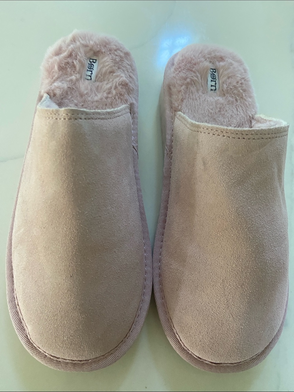 Born Blush Pink Faux Suede Slip-On Slippers - Picture 14 of 15